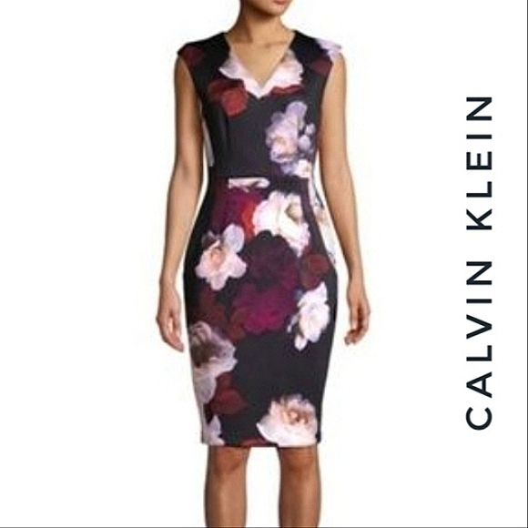 Calvin Klein Dresses & Skirts - Calvin Klein | Floral Sheath Midi Dress